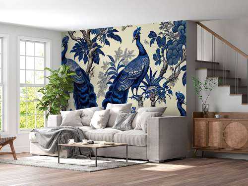 Splendeur du paon bleu royal
