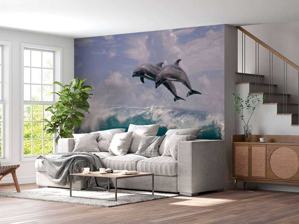 Dauphins et vagues