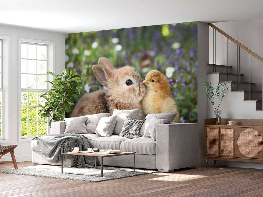 Lapin et poussin