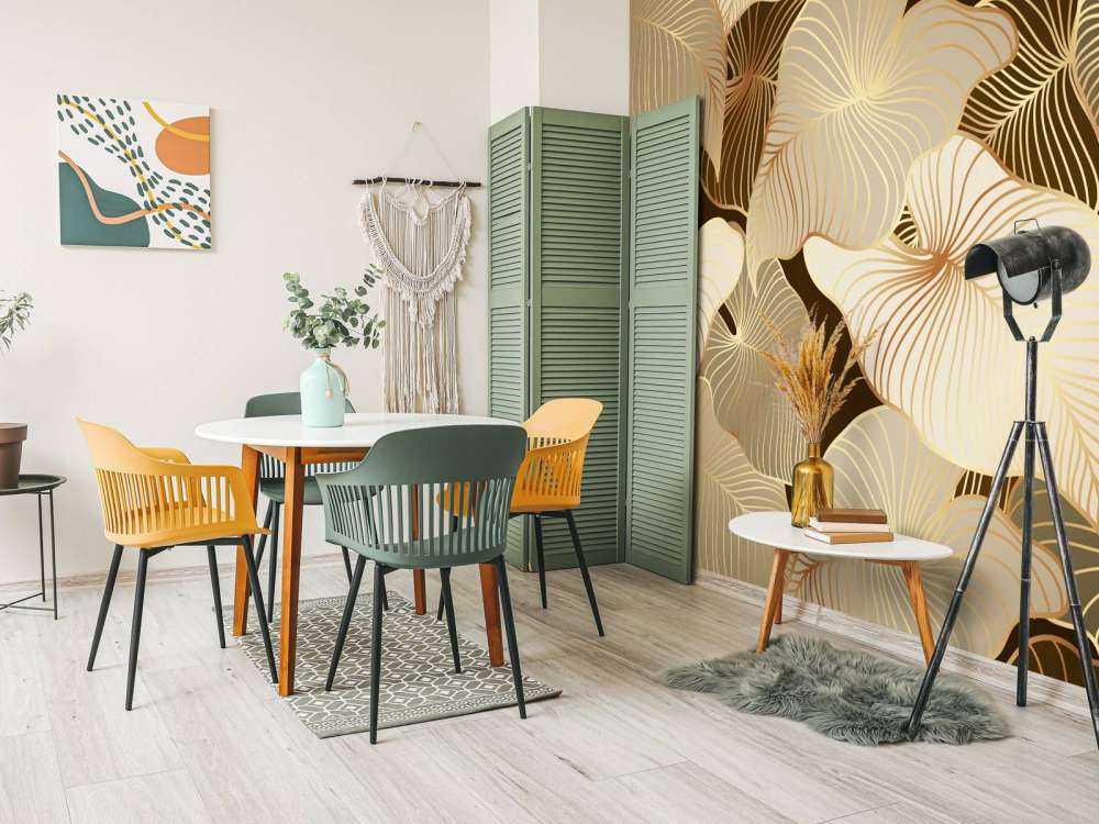 Feuilles tropicales brunes