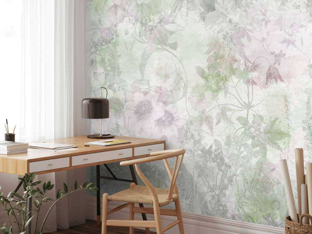 Jardin aquarelle vert