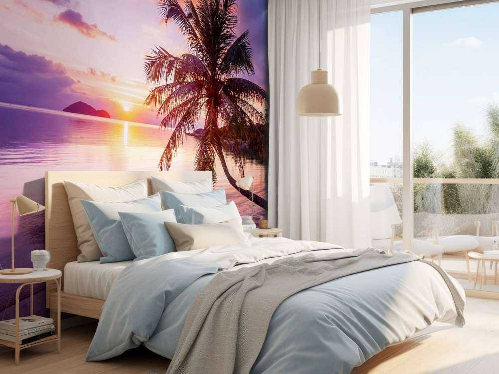 Palmier au coucher du soleil