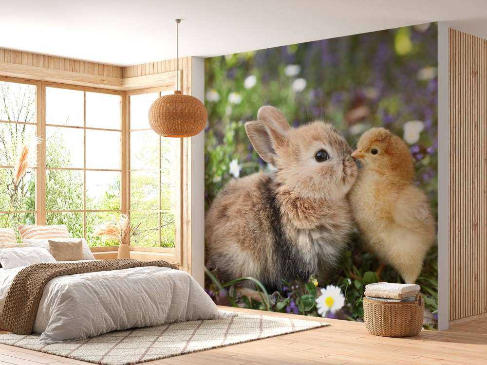 Lapin et poussin