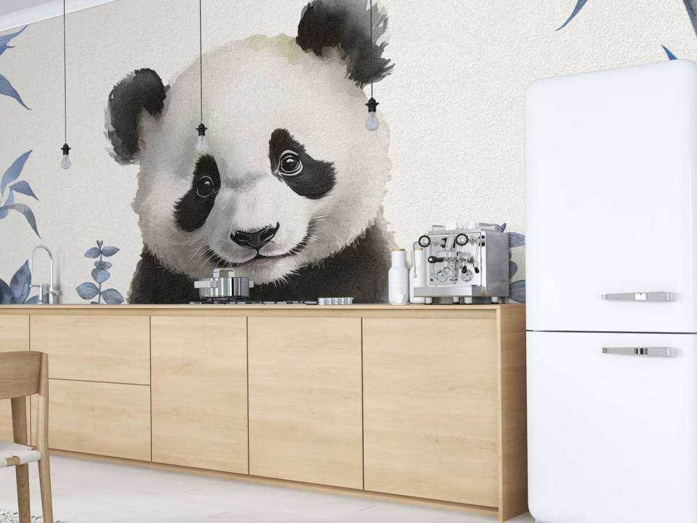 Bébé panda dans la jungle bleue