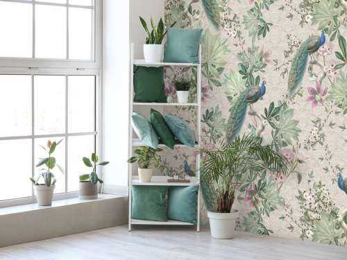 Paons de jardin vintage - crème