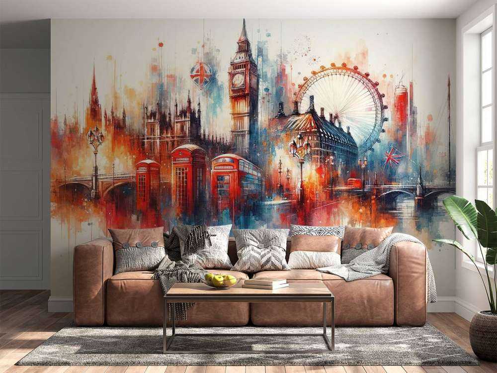 Aquarelle de la ligne d'horizon de Londres