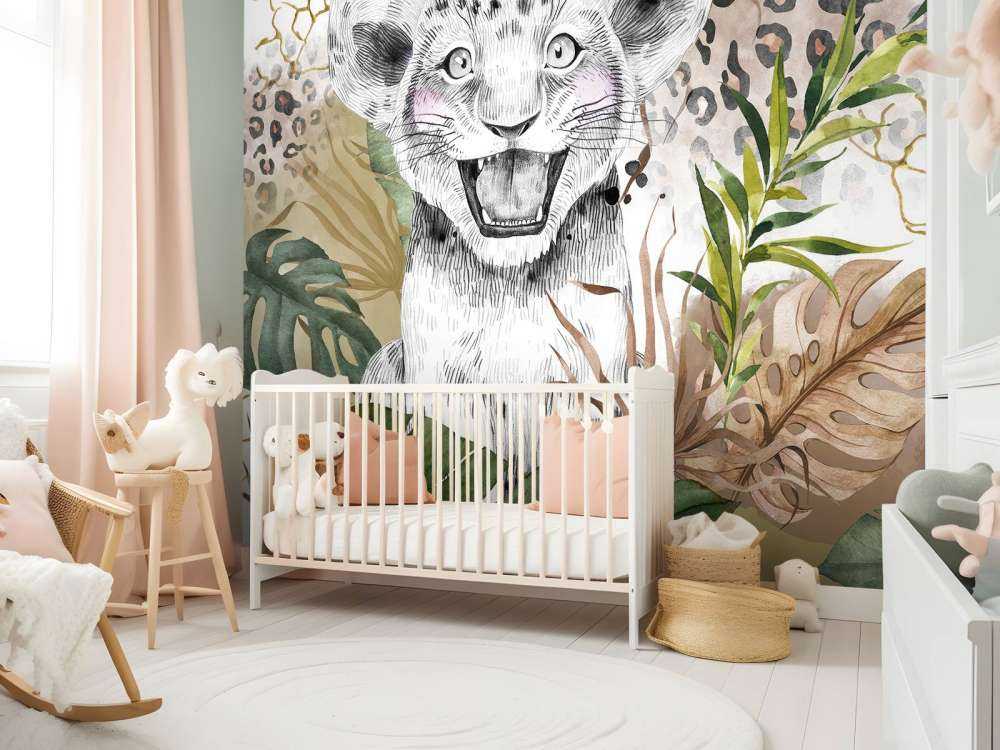Bébé lion savana