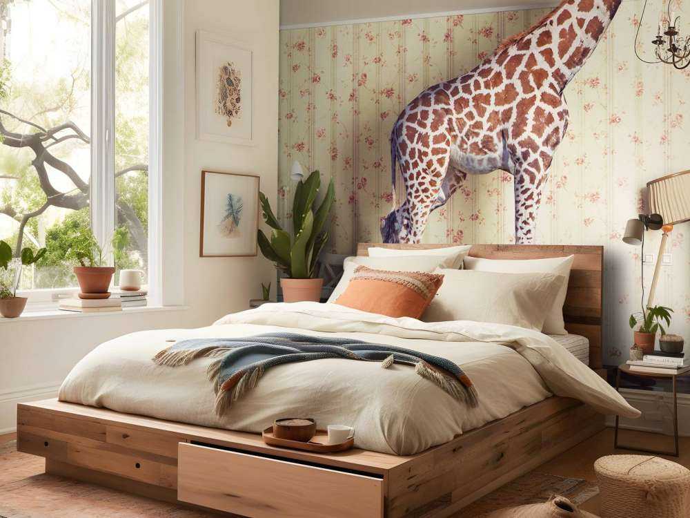 Girafe dans le salon