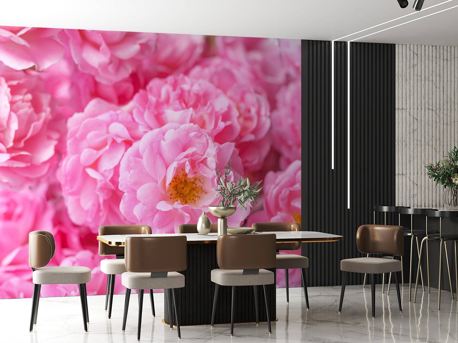 Plusieurs roses roses