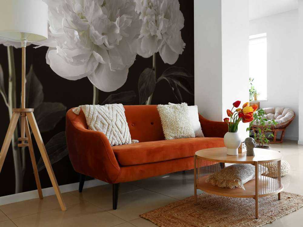 Trois pivoines blanches