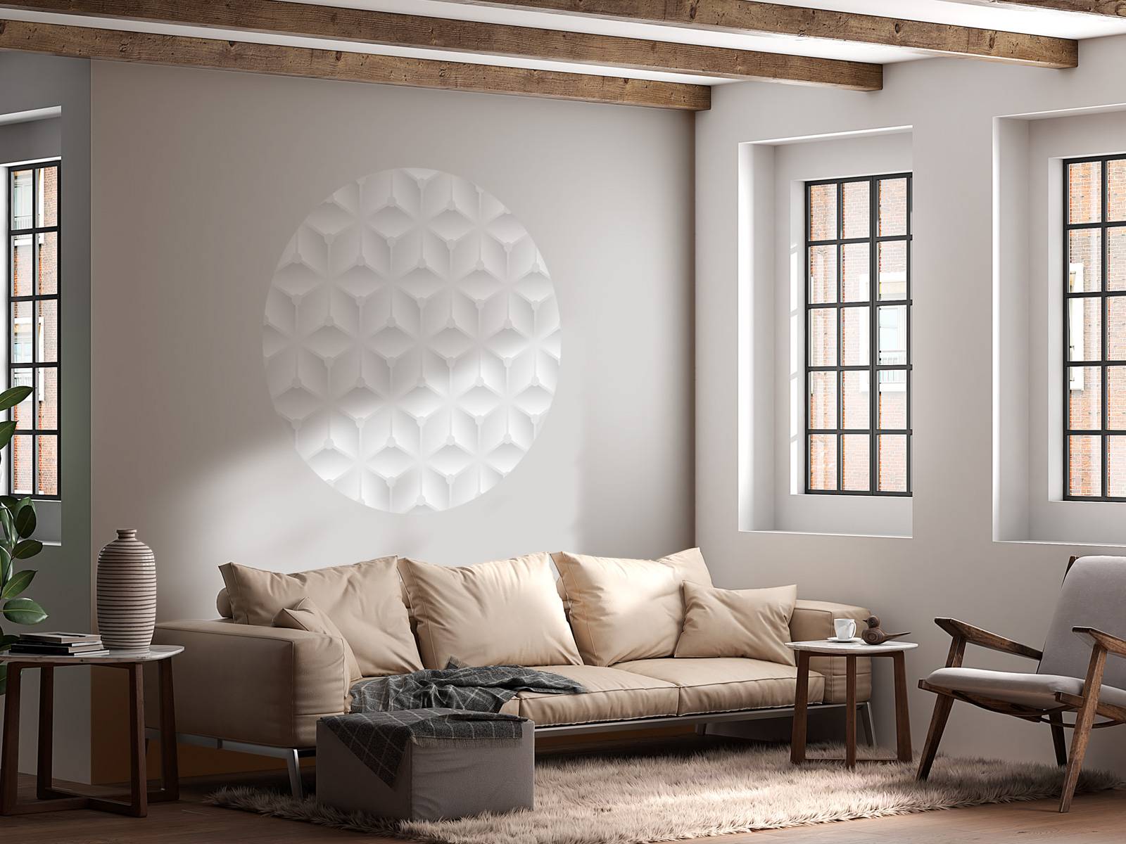 Motif 3D blanc