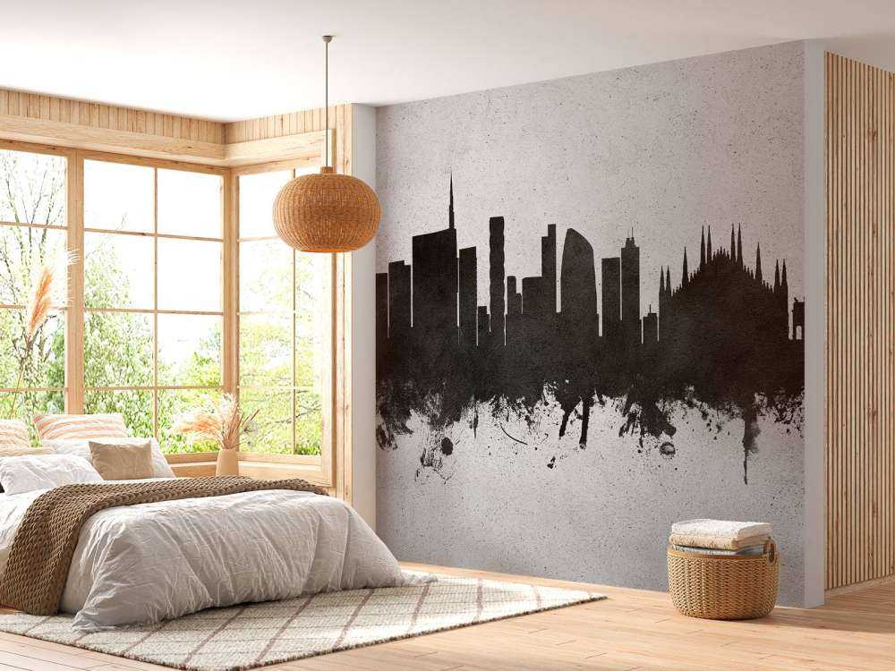 Aquarelle skyline, Milan