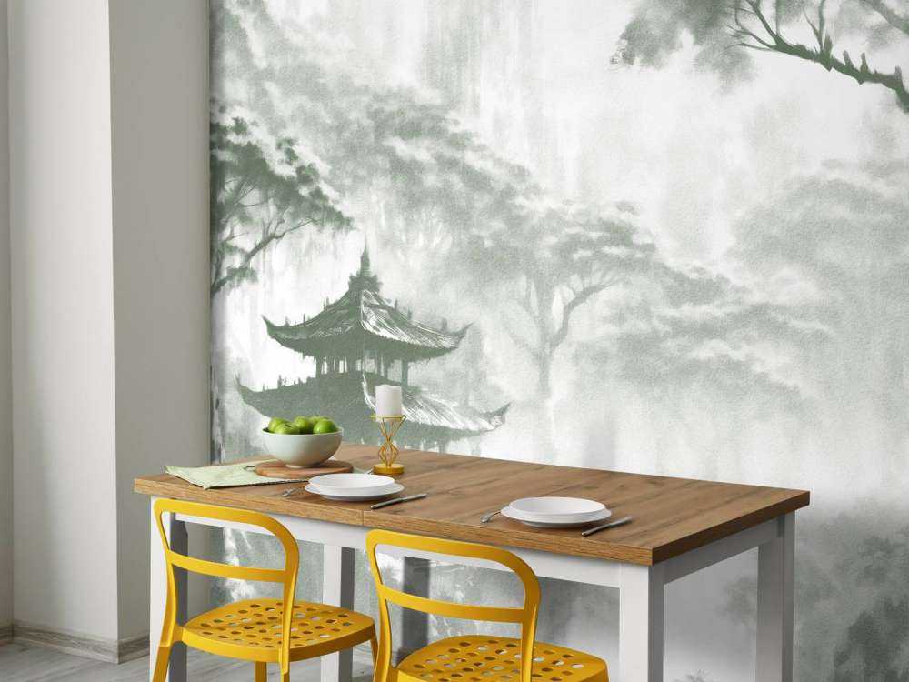 Pavillon Oriental Brumeux, vert