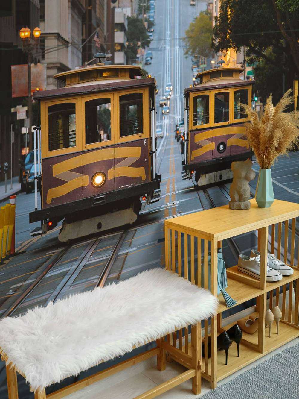 Tramways jaunes à San Francisco, États-Unis