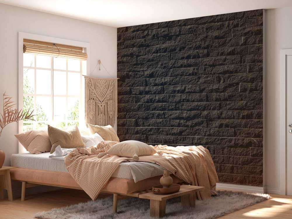 Mur avec des pierres sombres