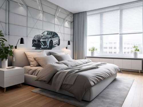 Lamborghini dans le hall blanc