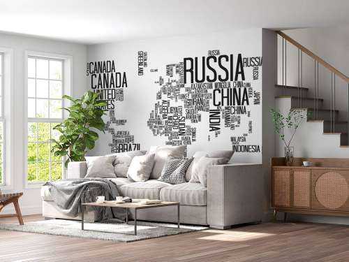 Carte du monde typographique