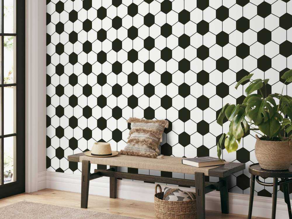 Polygones géométriques noir et blanc