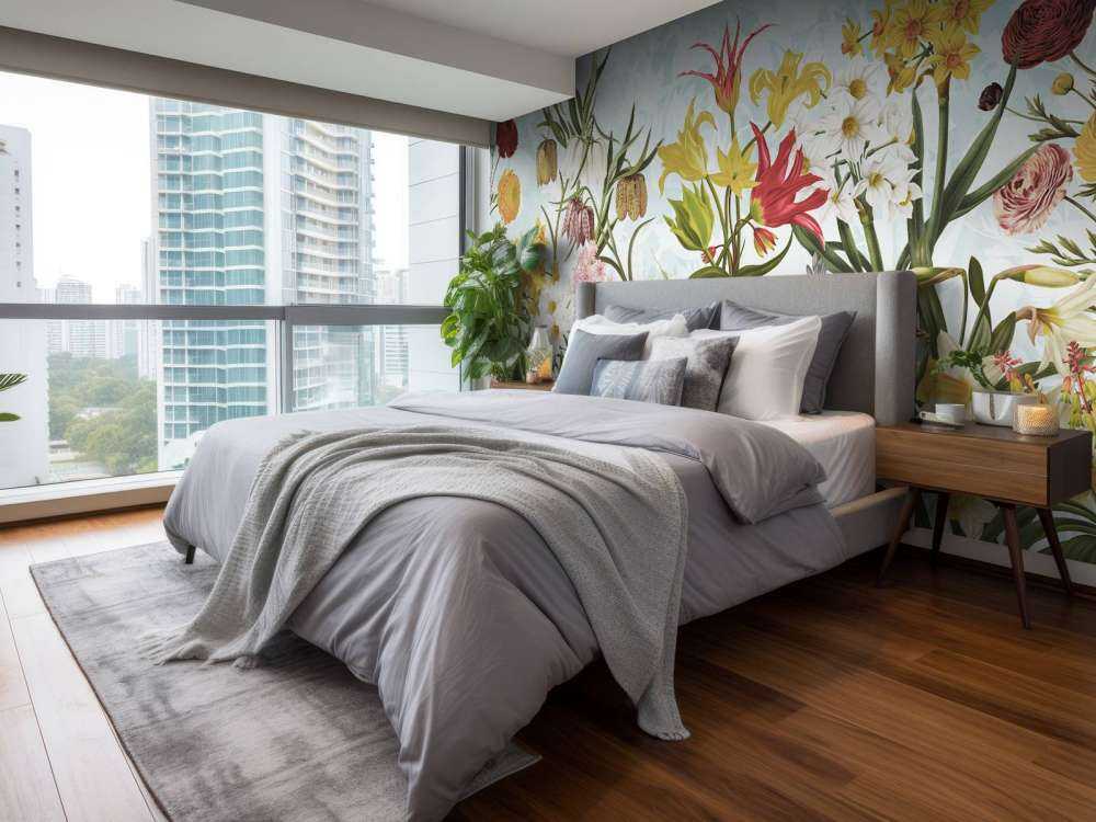 Fleurs de printemps - Douce brise aqua