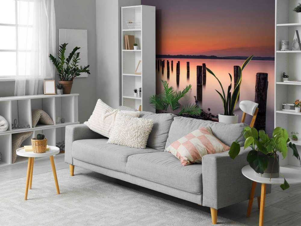 Plage rose et calme