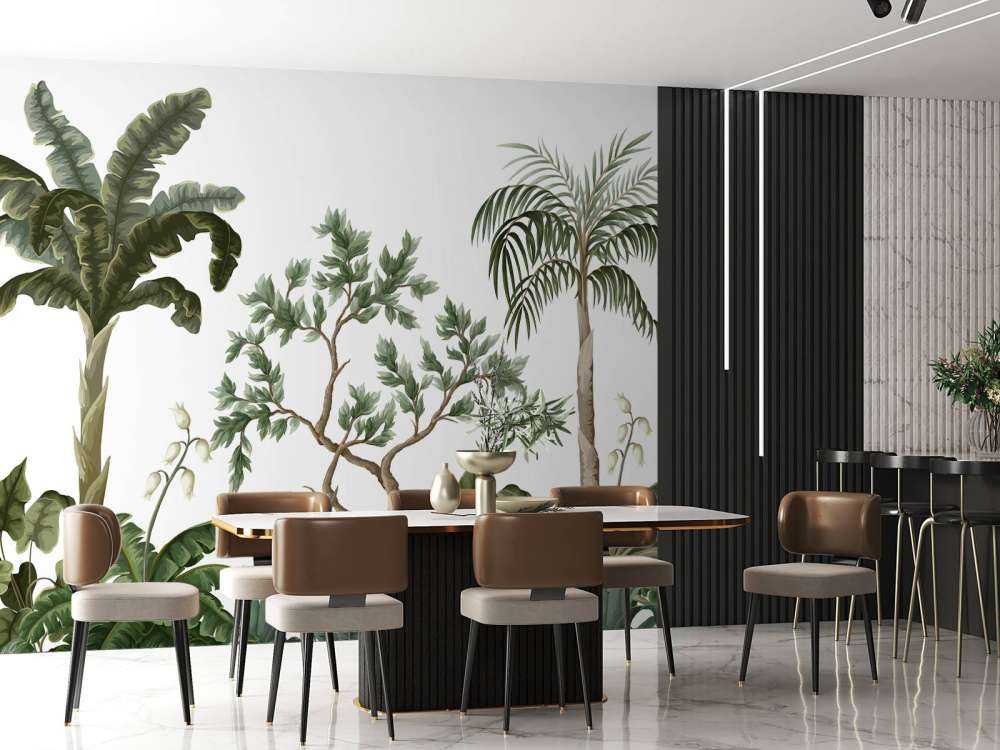 Paysage de jungle avec des palmiers