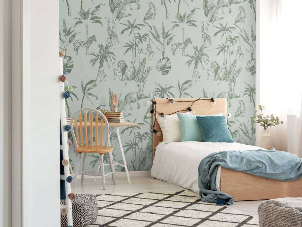 Motif de la jungle animale vert