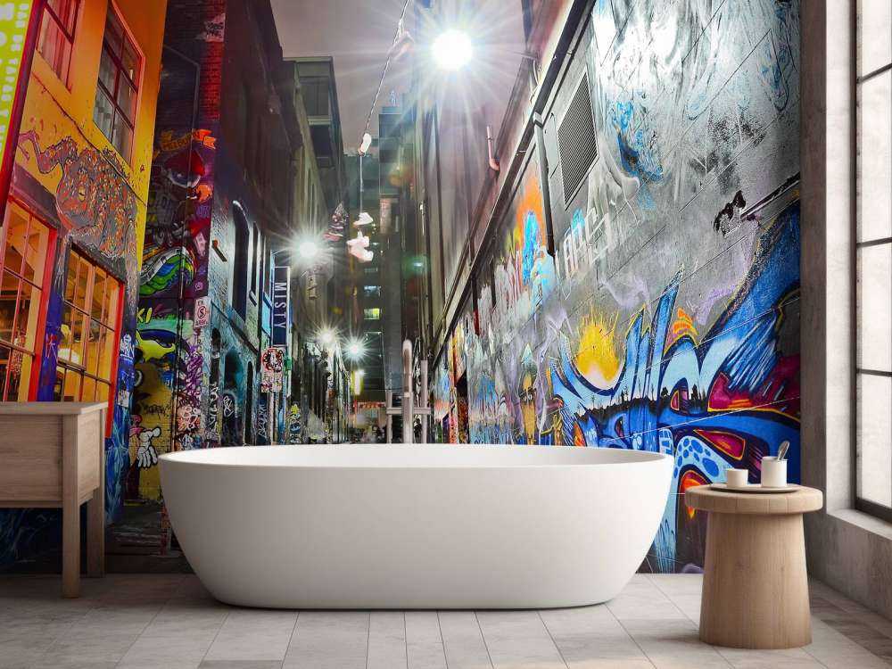 Rue avec graffiti