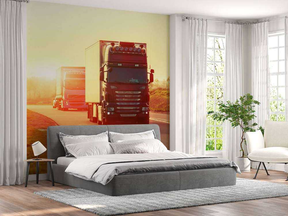 Camions sur une autoroute