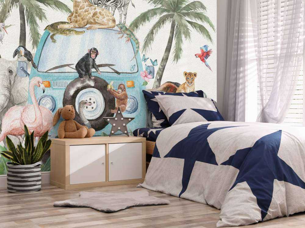 Animaux tropicaux joyeux