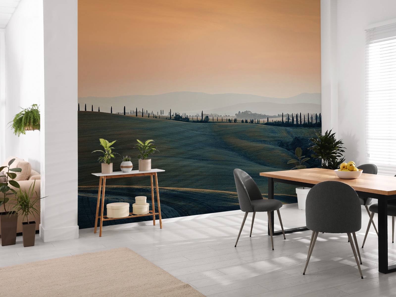 Lueur orange sur un paysage italien