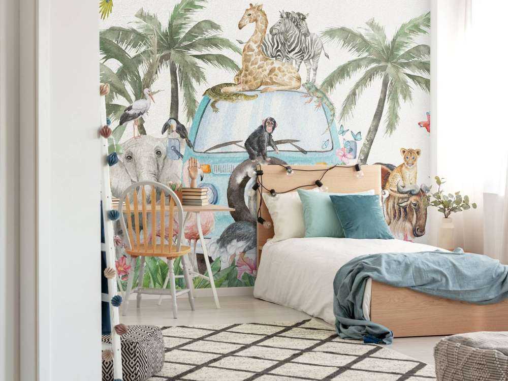Animaux tropicaux joyeux