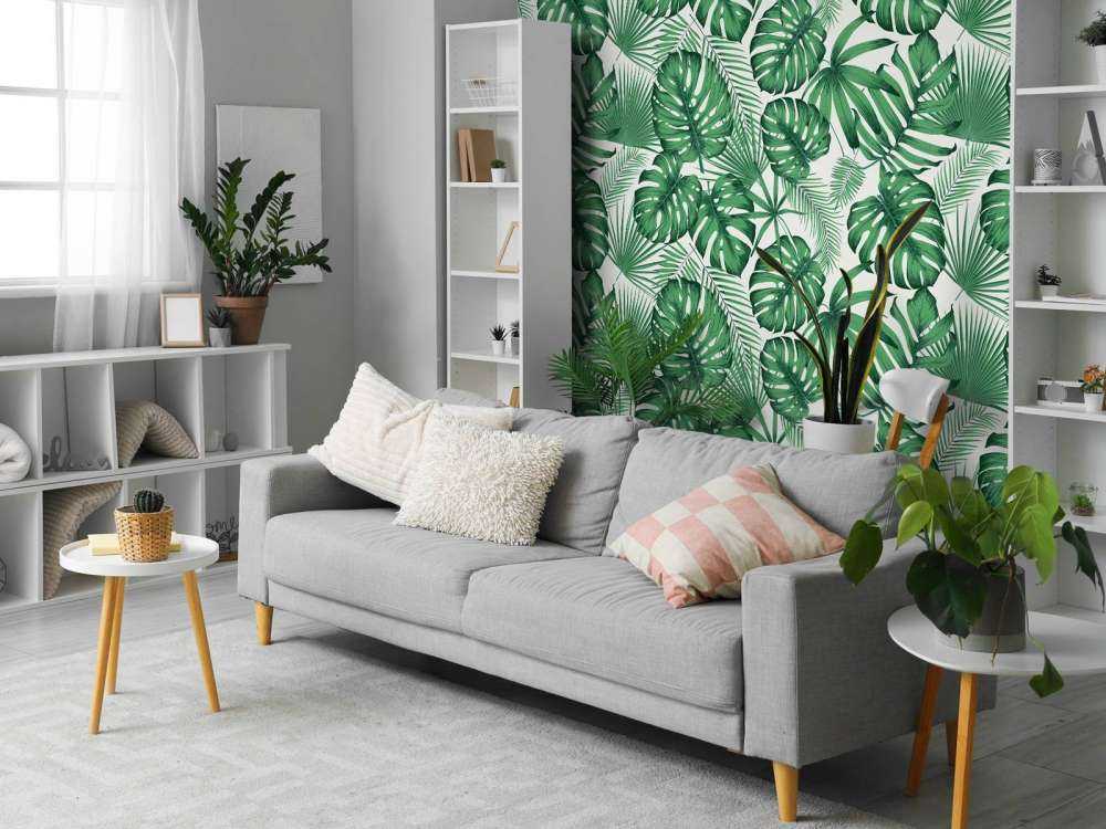 Motif Feuilles tropicales, vertes