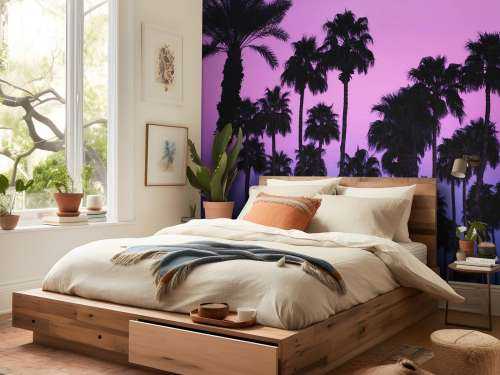 Palms with Pink Sky