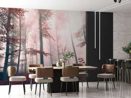 Paysage de forêt rouge