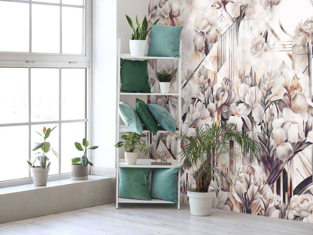 Immenses iris aquarelle sépia