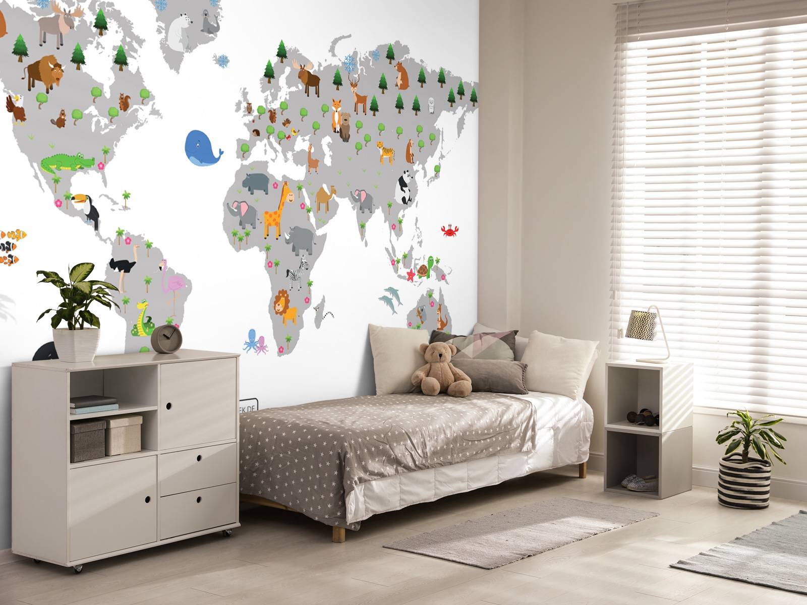 Carte du monde pour les enfants avec fond blanc