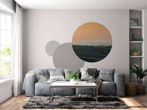 Lueur orange sur un paysage italien