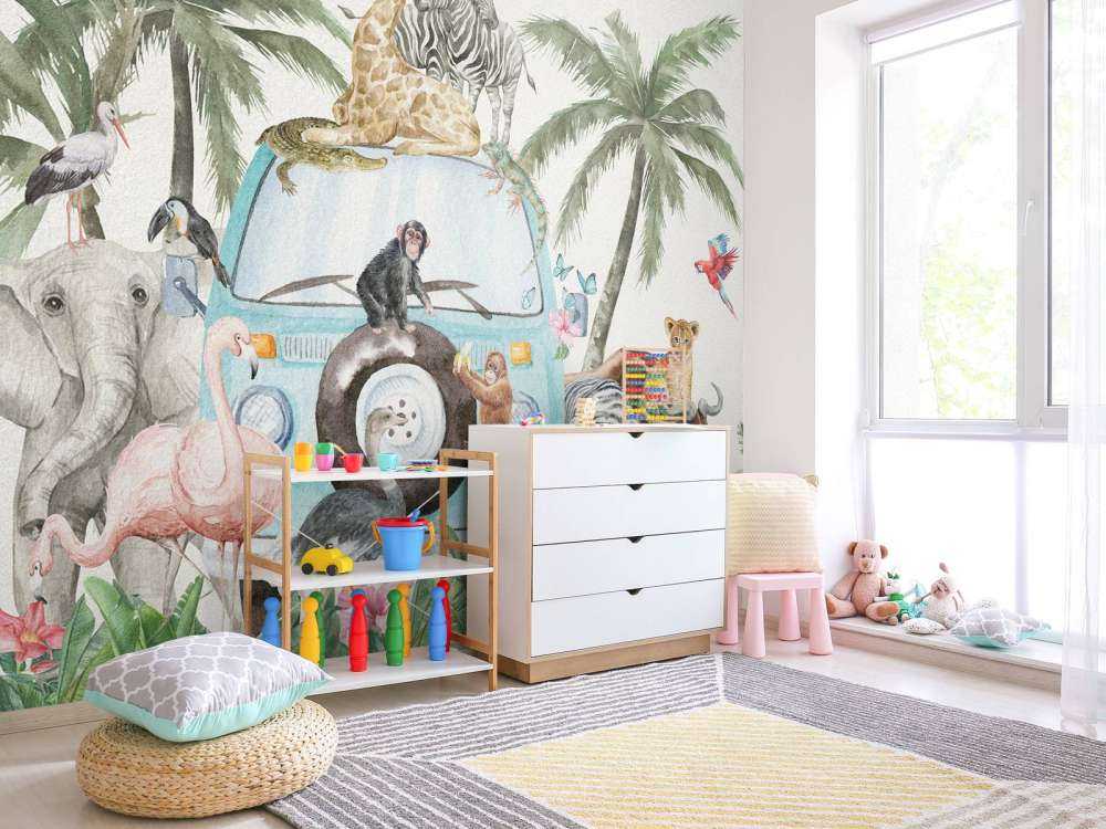 Animaux tropicaux joyeux