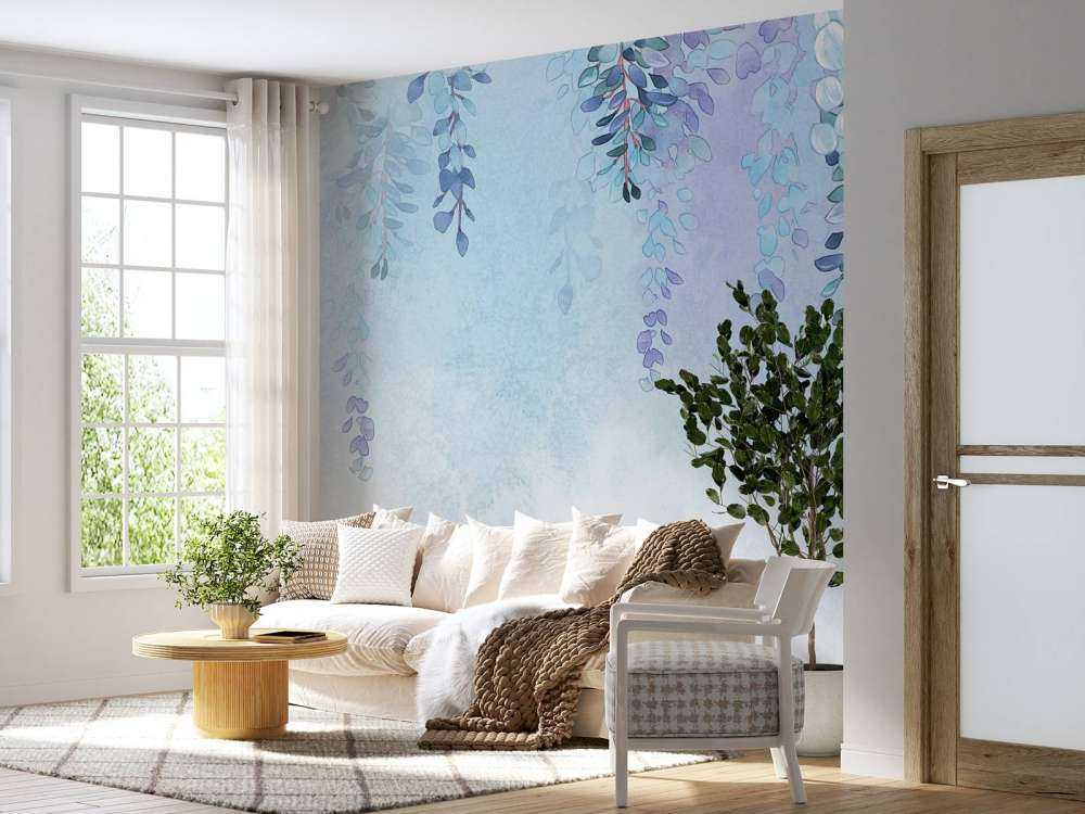 Plantes bleu clair