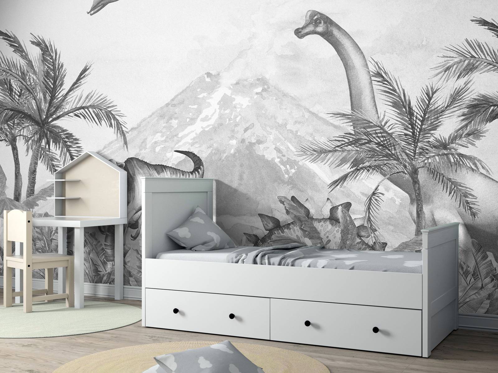 Dinos en noir et blanc