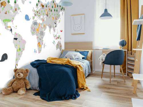 Carte du monde pour les enfants avec fond blanc