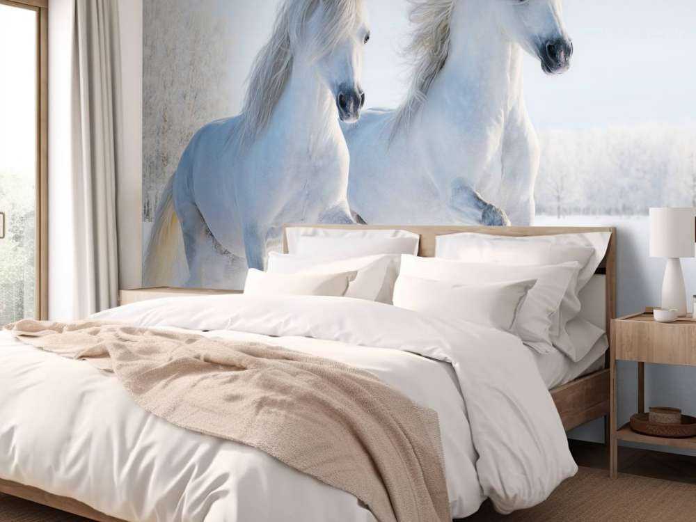 Chevaux dans la neige