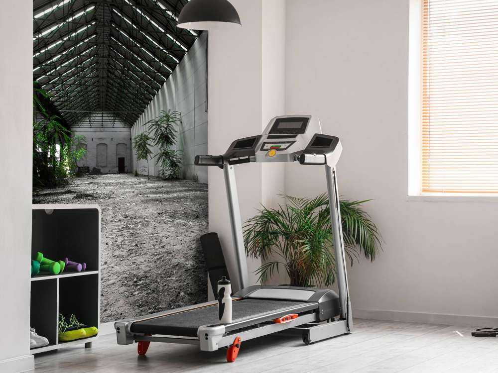 Hall industriel avec des plantes