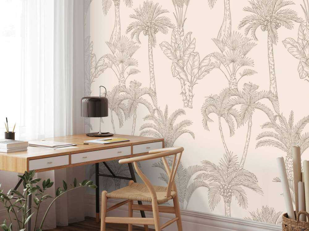Jungle art linéaire beige