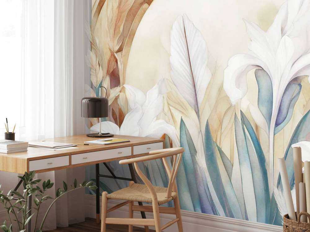 Iris au lever du soleil bleu