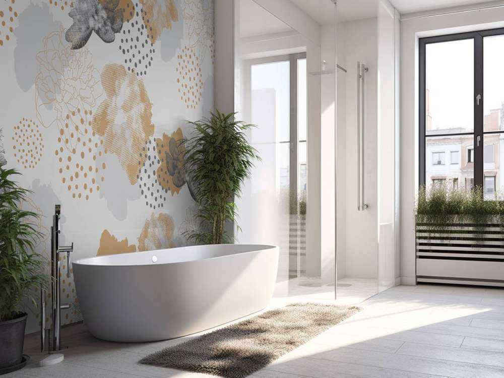 Motif floral gris