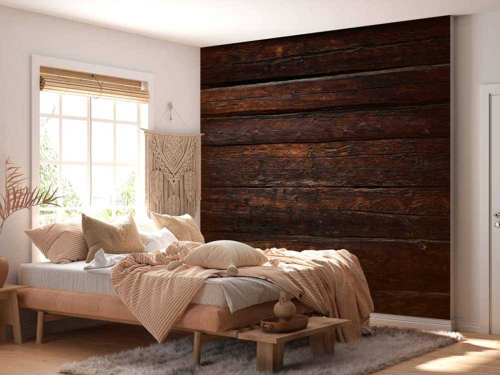Mur en bois foncé
