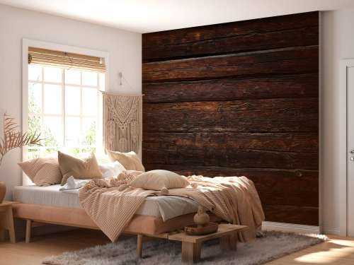 Mur en bois foncé