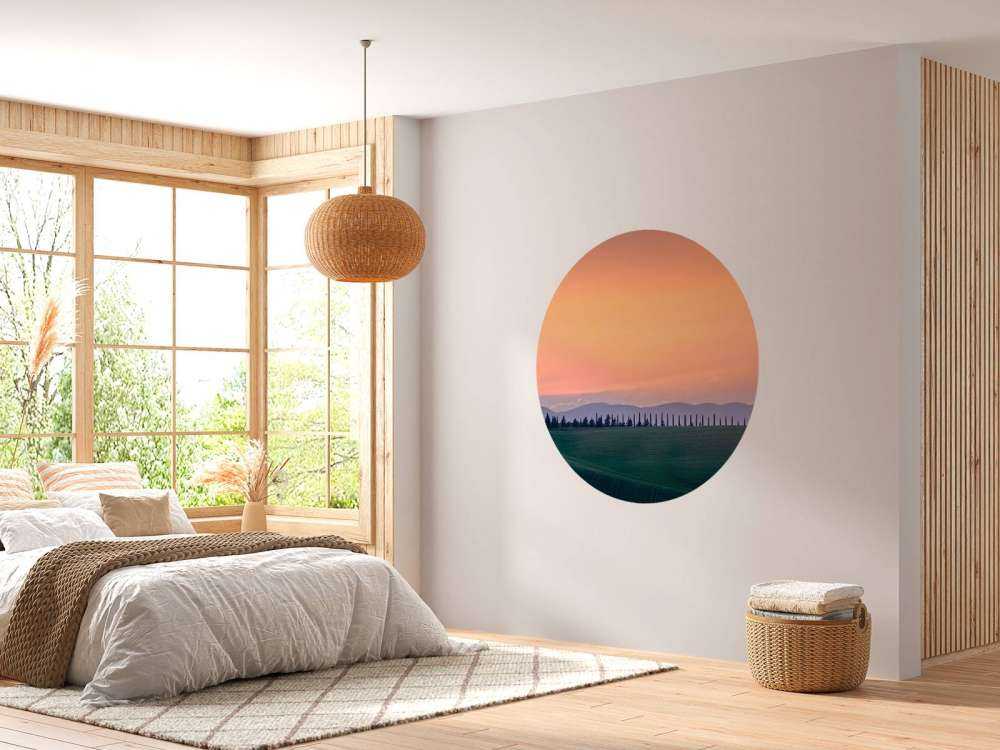 Paysage italien avec ciel orange