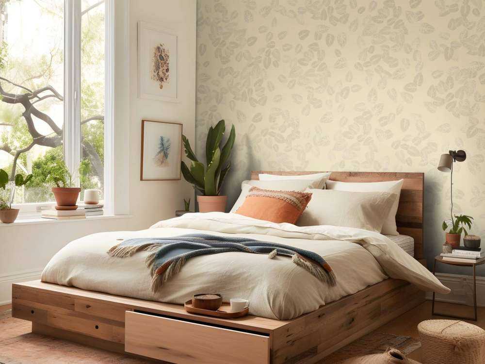 Petites feuilles sur beige